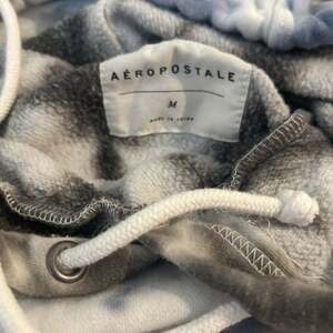 Aeropostale Hoodie Womens Size Medium White Gray Blue Swirl Tie Dye Soft Fleece
